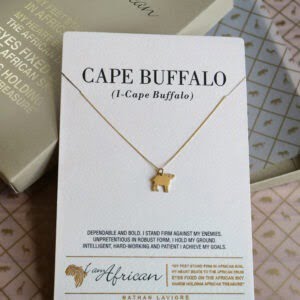 9K Yellow Gold I AM AFRICAN Wildebeest Neckpiece