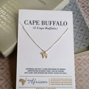 Silver I AM AFRICAN Wildebeest Neckpiece