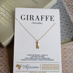 9K Yellow Gold I AM AFRICAN Giraffe Neckpiece
