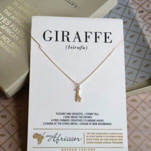 Silver I AM AFRICAN Giraffe Neckpiece