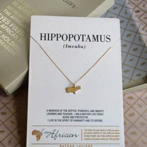 9K Yellow Gold I AM AFRICAN Hippo Neckpiece