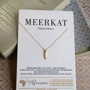 9K Yellow Gold I AM AFRICAN Meerkat Neckpiece