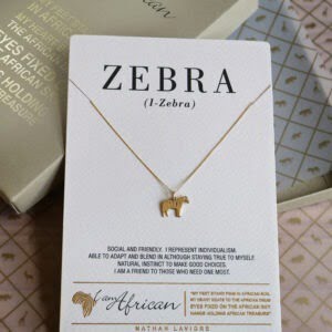 9K Yellow Gold I AM AFRICAN Zebra Neckpiece