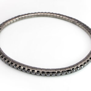 18K White Gold Black/White Diamond Stretch Tennis Bracelet