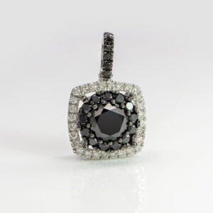9K White Gold Black/White Diamond Pendant 1.36CT