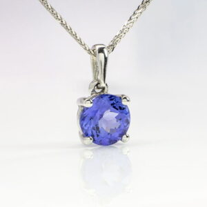 18K White Gold Tanzanite Solitaire Pendant 0.20CT