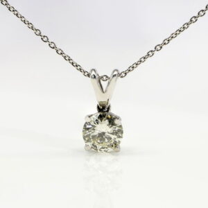 18K White Gold Diamond Solitaire Neckpiece 0.50CT
