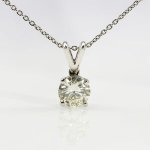 18K White Gold Diamond Solitaire Neckpiece 1.00CT