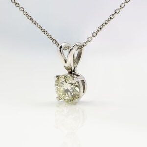 18K White Gold Diamond Solitaire Neckpiece 0.50CT