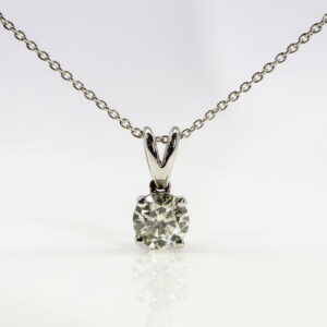 18K White Gold Diamond Solitaire Neckpiece  0.75CT