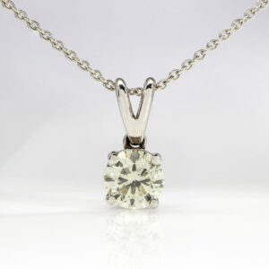 18K White Gold Diamond Solitaire Neckpiece  0.75CT