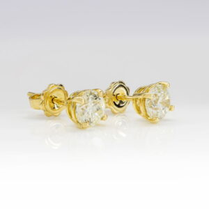 18K Yellow Gold Diamond Solitaire Stud Earrings 1.00CT