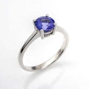 18K White Gold Tanzanite Solitaire Ring 0.80CT