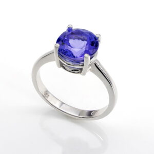 18K White Gold Tanzanite Solitaire Ring 0.30CT