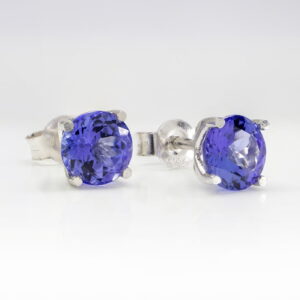 18K White Gold Tanzanite Solitaire Earrings 0.25CT