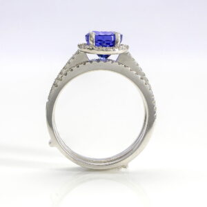 18K White Gold Tanzanite/Diamond Bridal Set 2.29CT