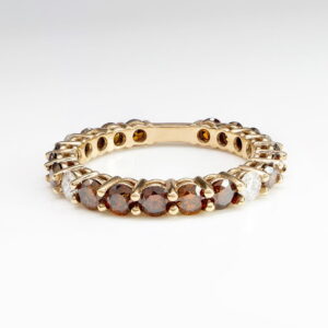 18K Rose Gold Cognac/White Diamond Eternity Ring