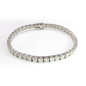 18K White Gold Diamond Tennis Bracelet 4.00CT