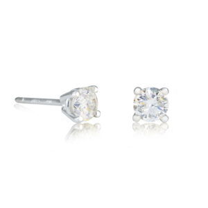 9K White Gold Diamond Claw Stud Earrings 0.40CT