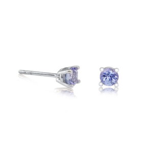 18K White Gold Tanzanite total 0.36 carat 4-claw stud earrings