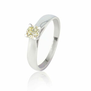 9K White Gold Diamond Total 0.23 Carat 4-Claw Set Solitaire Ring