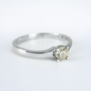 9K White Gold Diamond Total 0.19 Carat 4-Claw Set Solitaire Ring