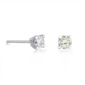 9K White Gold Diamond Claw Stud Earrings 0.24CT