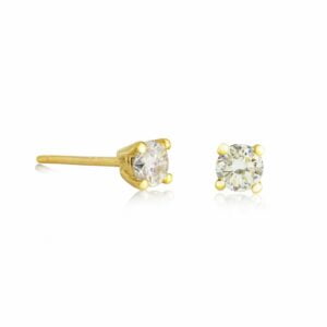 9K Yellow Gold Diamond Claw Stud Earrings 0.24CT