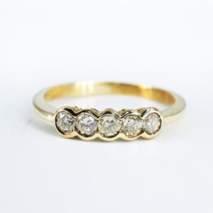 9K Yellow Gold Diamond Total 0.325 Carat Channel Set Half Eternity Ring