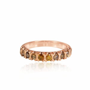 9K Rose Gold Diamond Total 0.65Carat C-Collet Half Eternity Ring