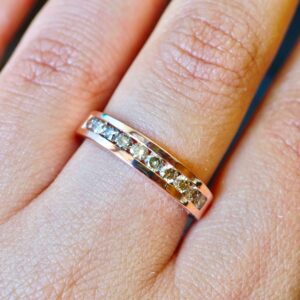 9Kt Rose Gold Cognac Diamond Total 0.30 Carat Channel Set Eternity Ring