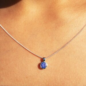 9K White Gold Tanzanite 0.26 Carat Tube Set Pendant
