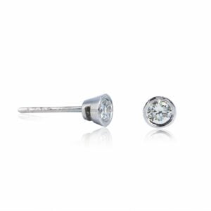 9K White Gold Diamond Tube Stud Earrings 0.24CT