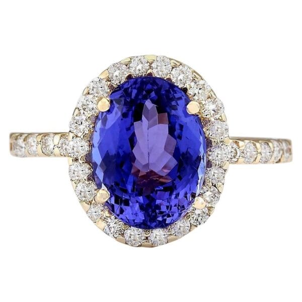 18K White Gold 13.63 carat Tanzanite and Diamond Ring