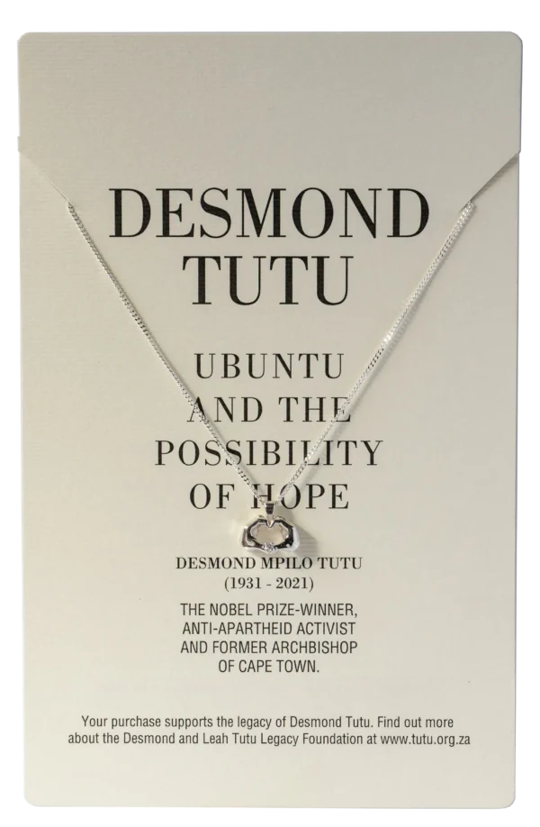 UBUNTU pendant with natural white petite diamond set in sterling silver with chain - Image 4